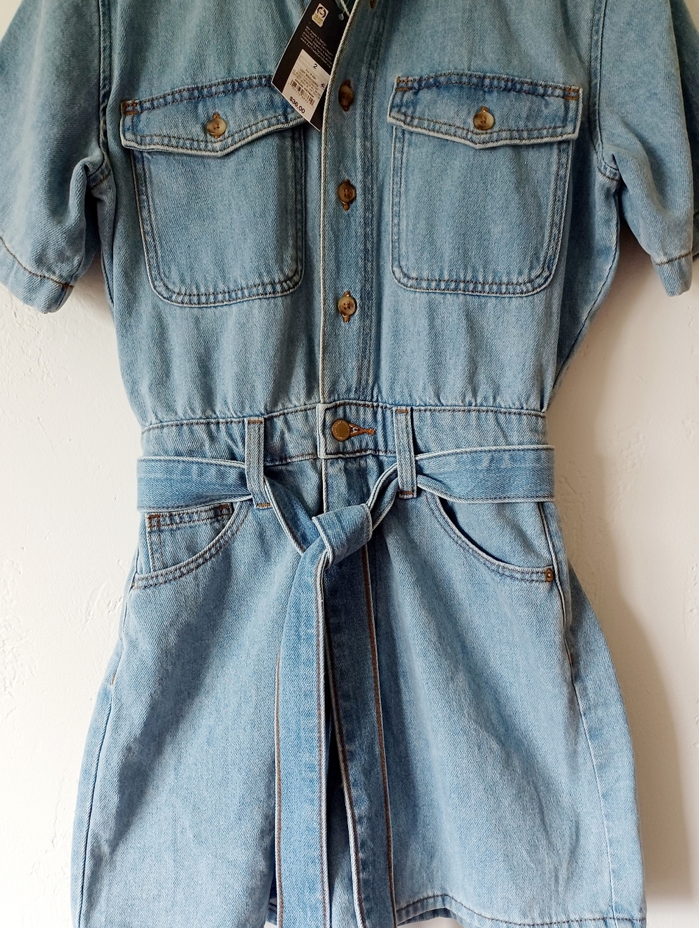 NWT Universal Thread Light Wash Denim Romper - Picture 3 of 6
